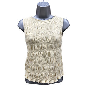 122. NWT Madewell Smocked Boatneck Tank XXS pale yellow